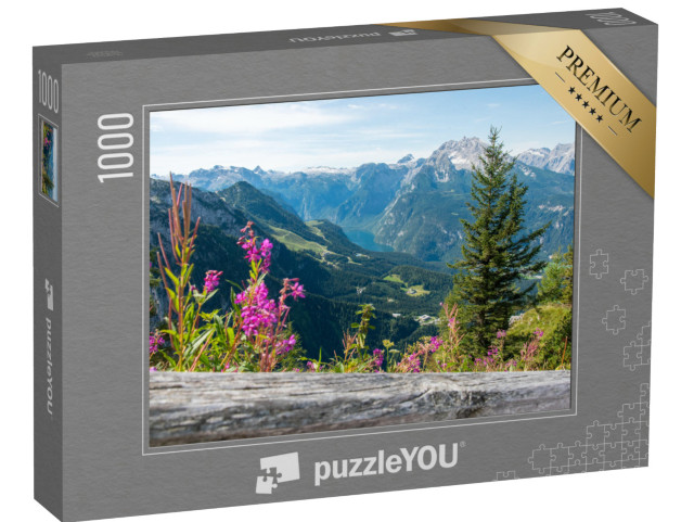 Puzzle 1000 pezzi „Vista dal Nido dell'Aquila sul Königssee, Obersalzberg, Berchtesgaden“