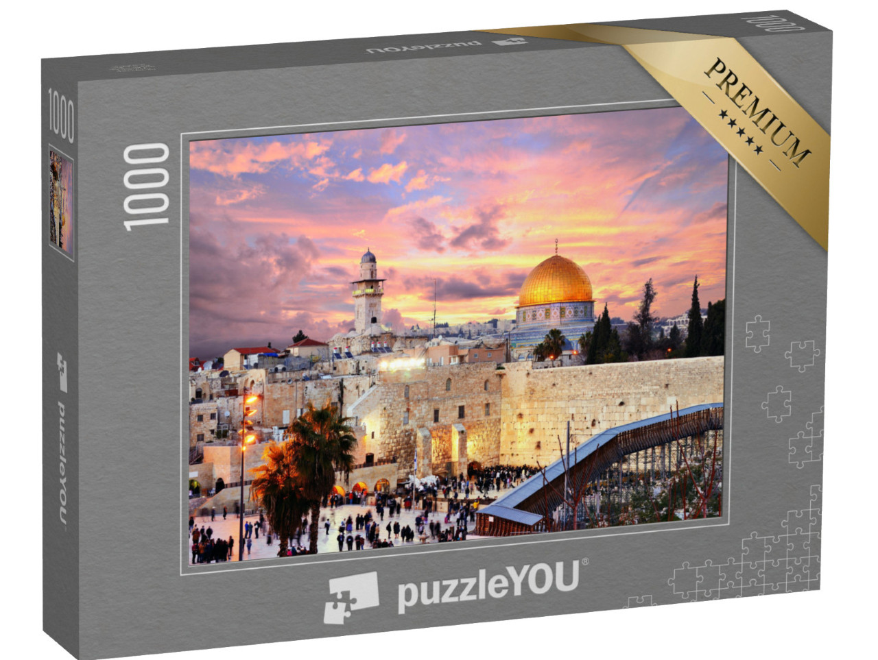 Puzzle 1000 pezzi „La Città Vecchia al Muro Occidentale con il Monte del Tempio, Gerusalemme, Israele“