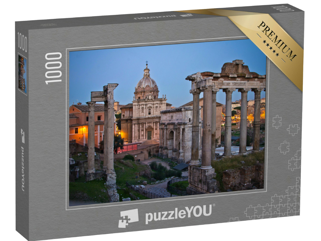Puzzle 1000 pezzi „Vista notturna del Foro Romano - Roma“