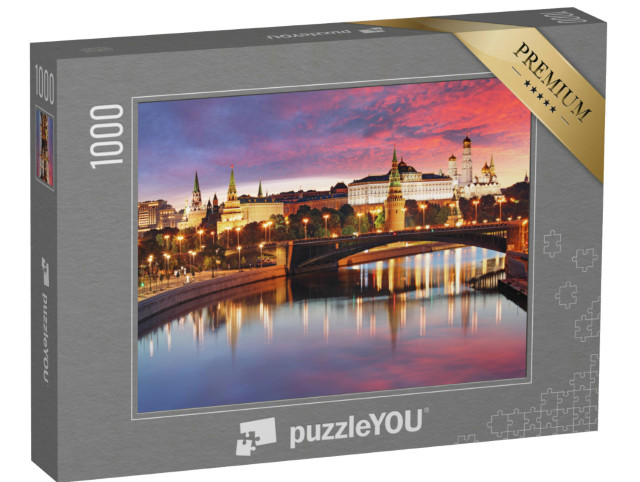 Puzzle 1000 pezzi „Lo skyline di Mosca al tramonto“