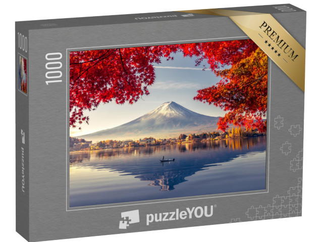 Puzzle 1000 pezzi „Splendida vista panoramica del Monte Fuji sul lago Kawaguchiko, Giappone“