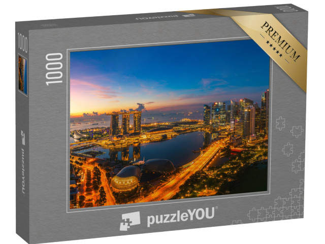 Puzzle 1000 pezzi „La città di Singapore, poco prima dell'alba“