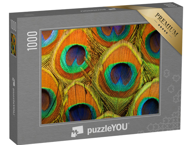 Puzzle 1000 pezzi „Piume di pavone colorate“