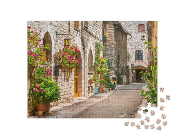 Puzzle 1000 pezzi „Una vista pittoresca ad Assisi. Provincia di Perugia, Umbria, Italia centrale.“
