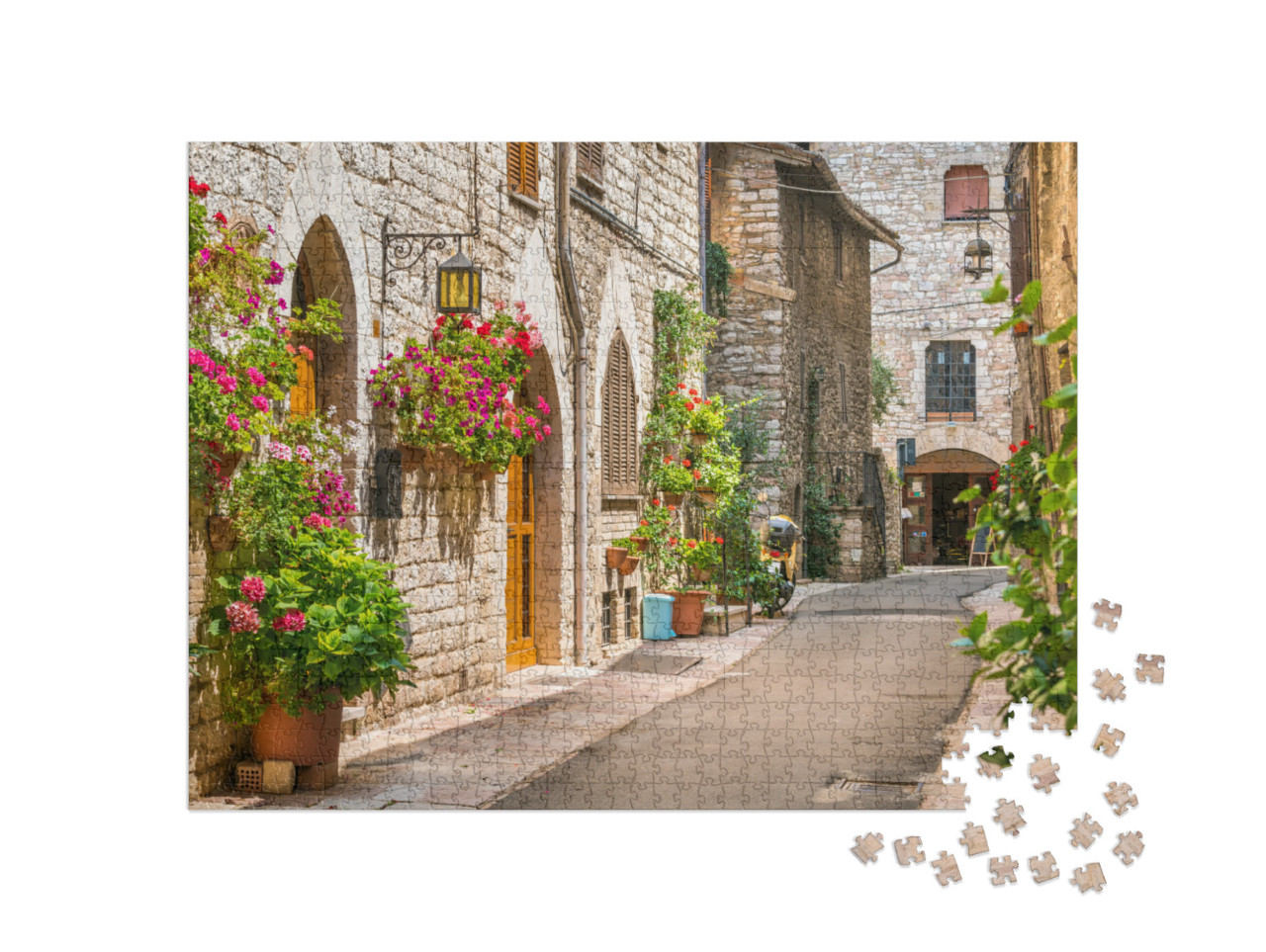 Puzzle 1000 pezzi „Una vista pittoresca ad Assisi. Provincia di Perugia, Umbria, Italia centrale.“