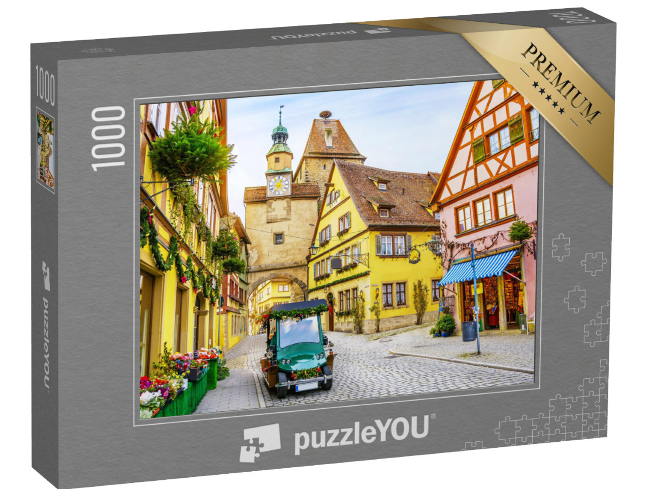 Puzzle 1000 pezzi „Atmosfera natalizia: Rothenburg ob der Tauber, Baviera, Germania“