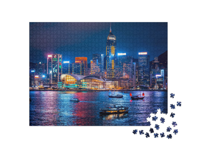 Puzzle 1000 pezzi „Hong Kong di notte“