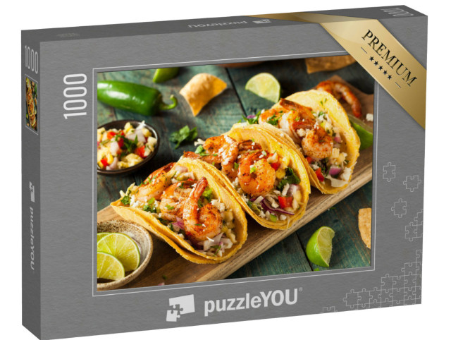 Puzzle 1000 pezzi „Tacos di gamberi con salsa fatta in casa“