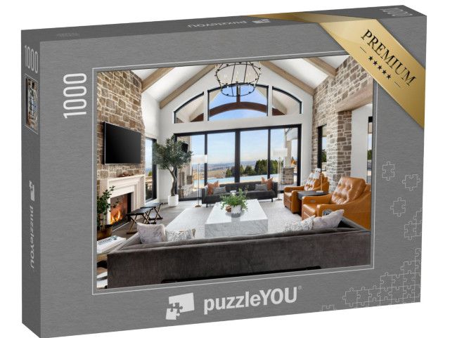 Puzzle 1000 pezzi „Lussuoso soggiorno con splendida vista“