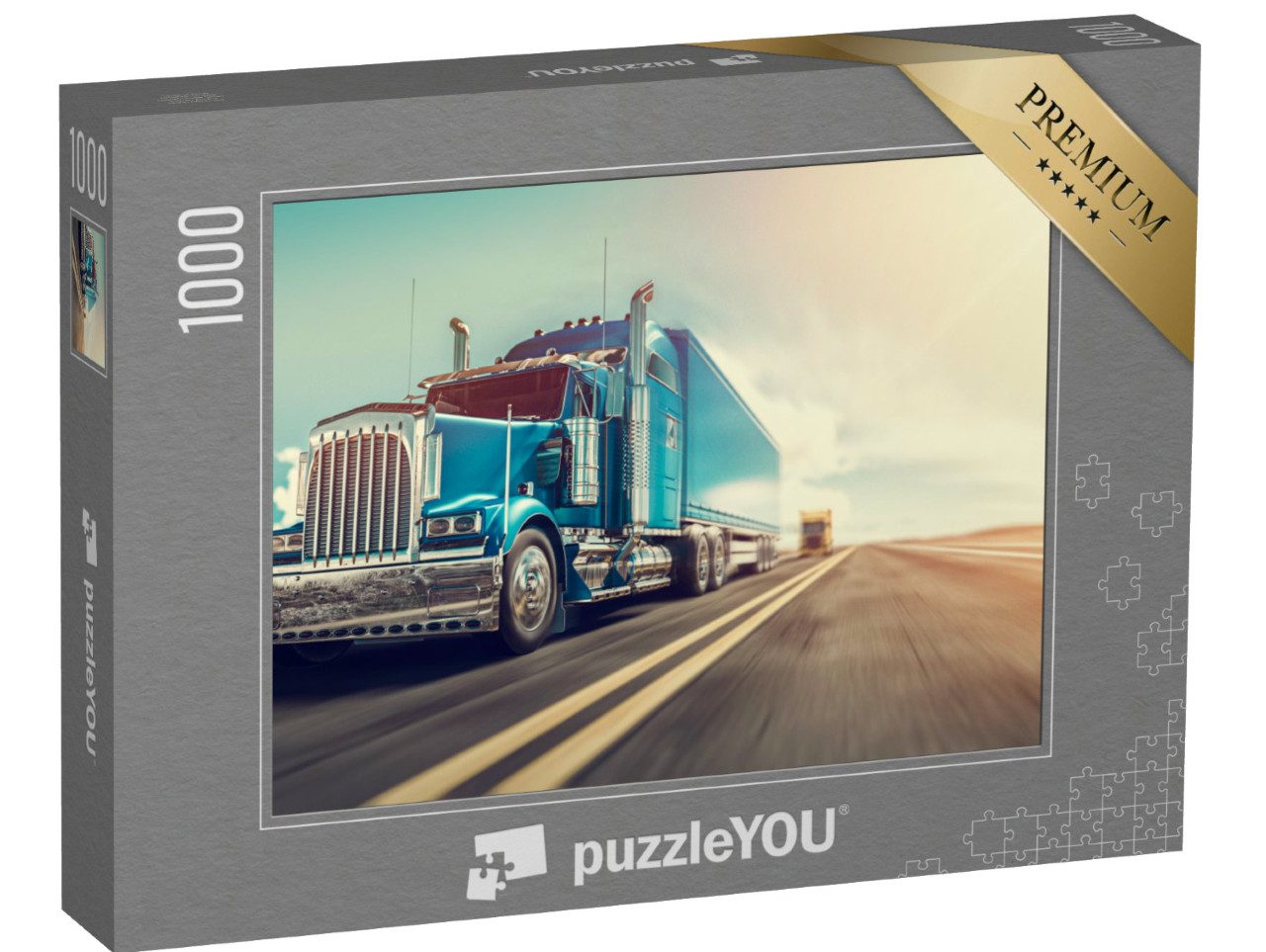 Puzzle 1000 pezzi „Rendering 3D: camion in autostrada“