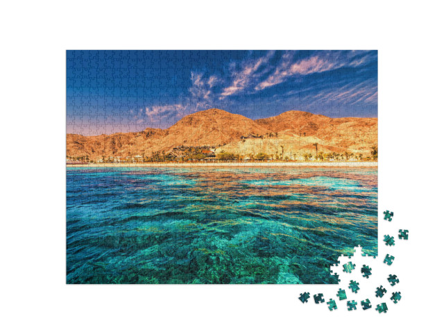 Puzzle 1000 pezzi „Montagne dietro il Mar Rosso“
