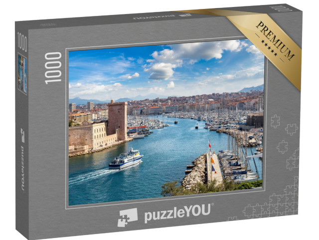 Puzzle 1000 pezzi „Il castello di Saint Jean e il Vieux Port a Marsiglia, Francia“