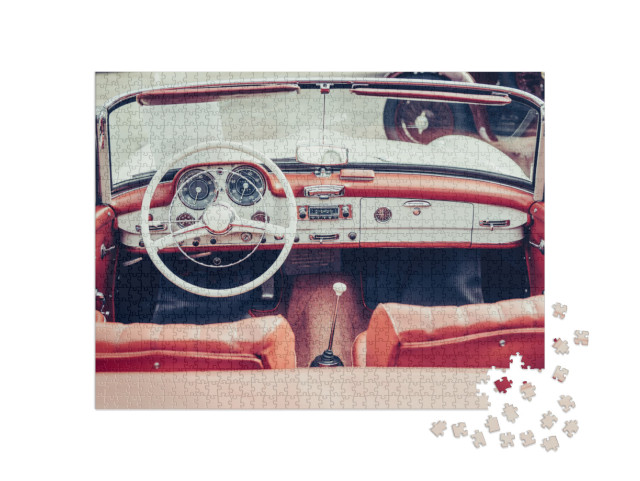 Puzzle 1000 pezzi „Interno di una cabriolet d'epoca“