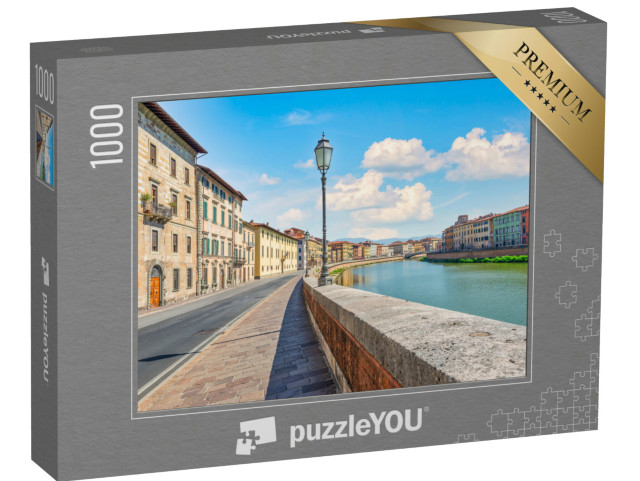 Puzzle 1000 pezzi „Argine su una sponda dell'Arno a Pisa, Italia“