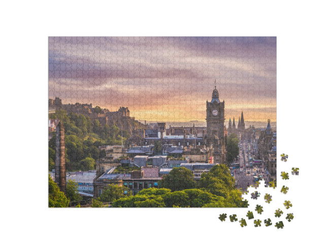 Puzzle 1000 pezzi „Vista aerea di Edimburgo, Scozia“