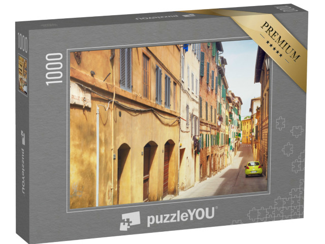 Puzzle 1000 pezzi „Vista della strada di una piccola città a Siena, Italia“