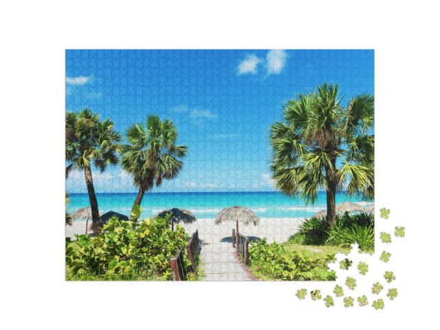 Puzzle 1000 pezzi „Spiaggia di sabbia bianca nei Caraibi“