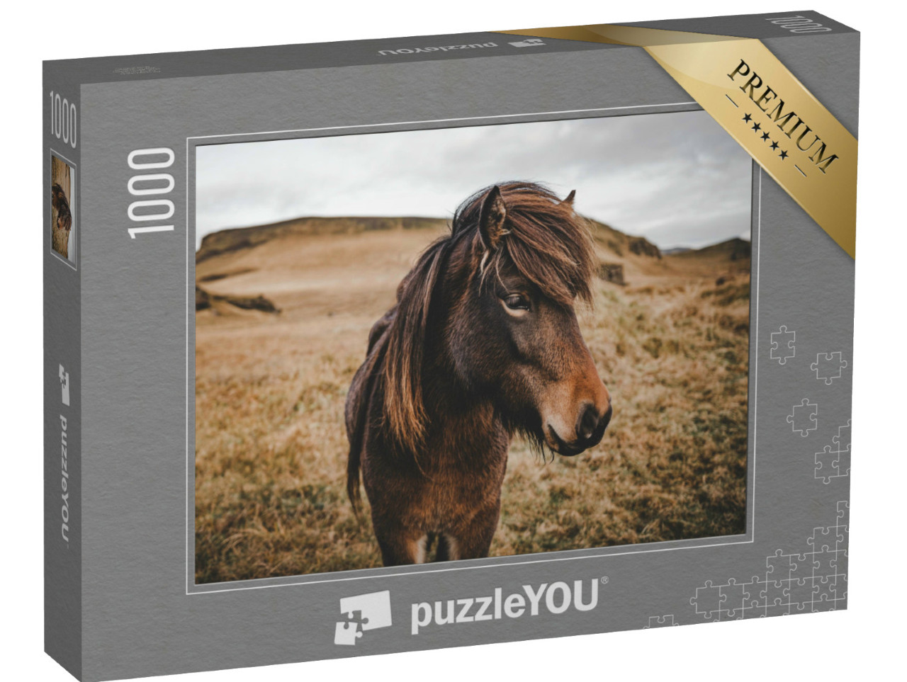 Puzzle 1000 pezzi „Primo piano di un cavallo islandese“