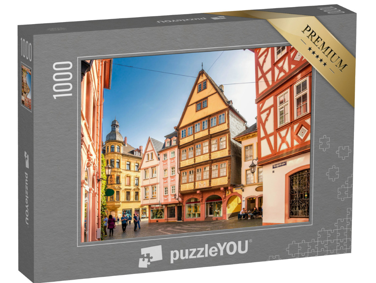 Puzzle 1000 pezzi „Magonza: case storiche nel centro storico, Germania“