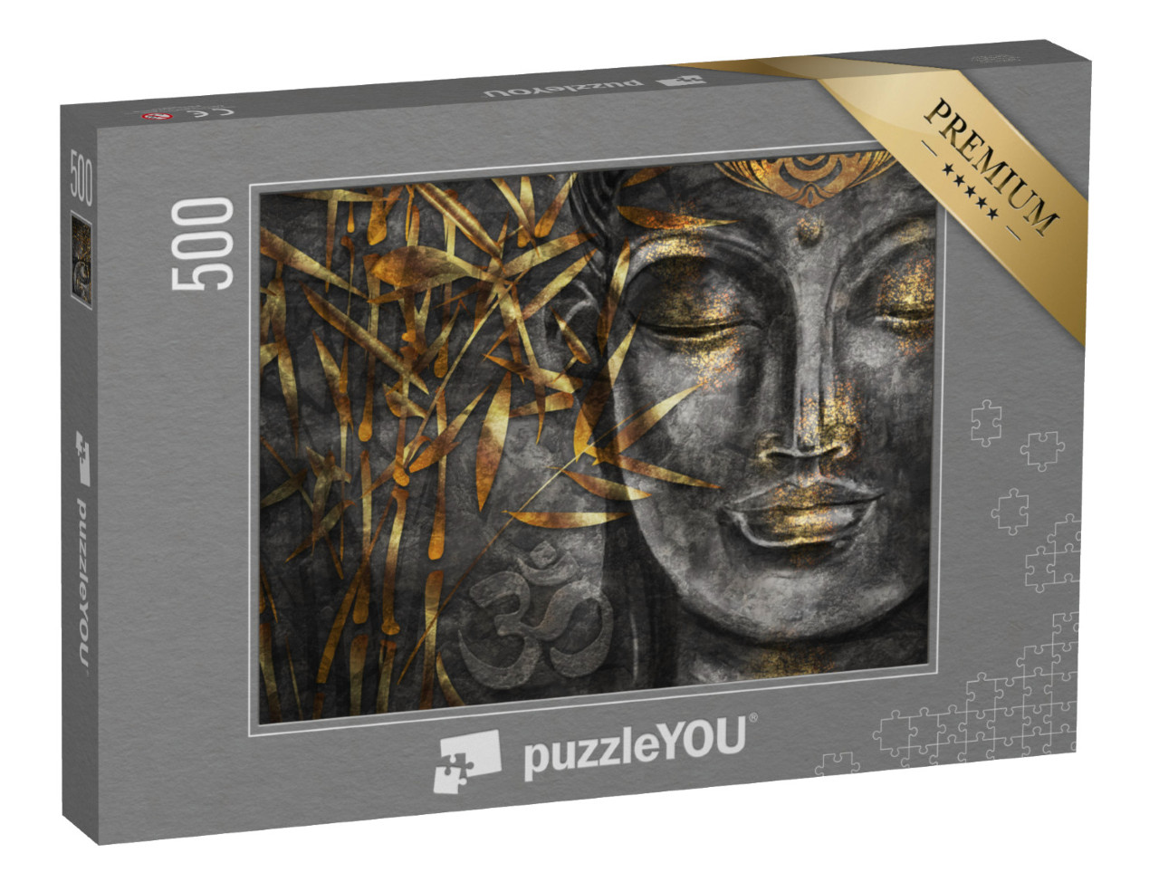 Puzzle 500 pezzi „Collage di arte digitale combinato con acquerello: Bodhisattva Buddha“