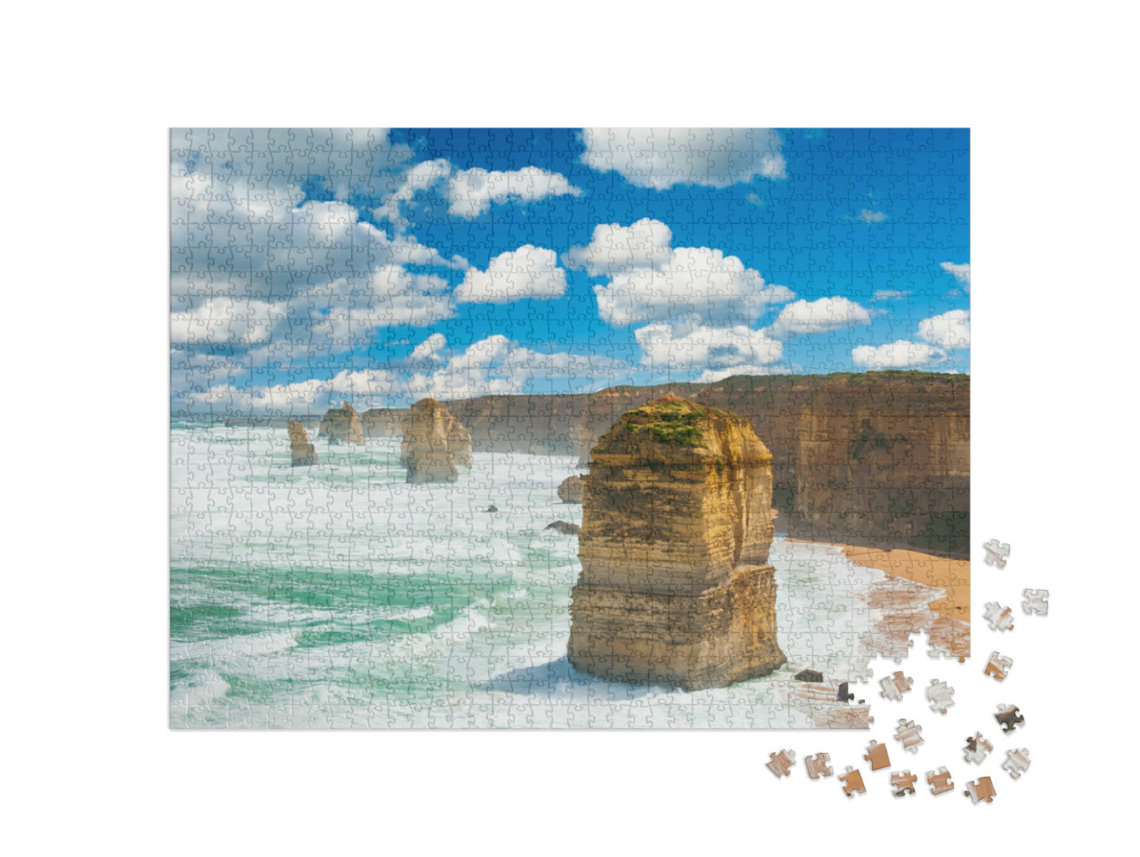 Puzzle 1000 pezzi „Dodici Apostoli, punto di riferimento vicino alla Great Ocean Road, Victoria, Australia“