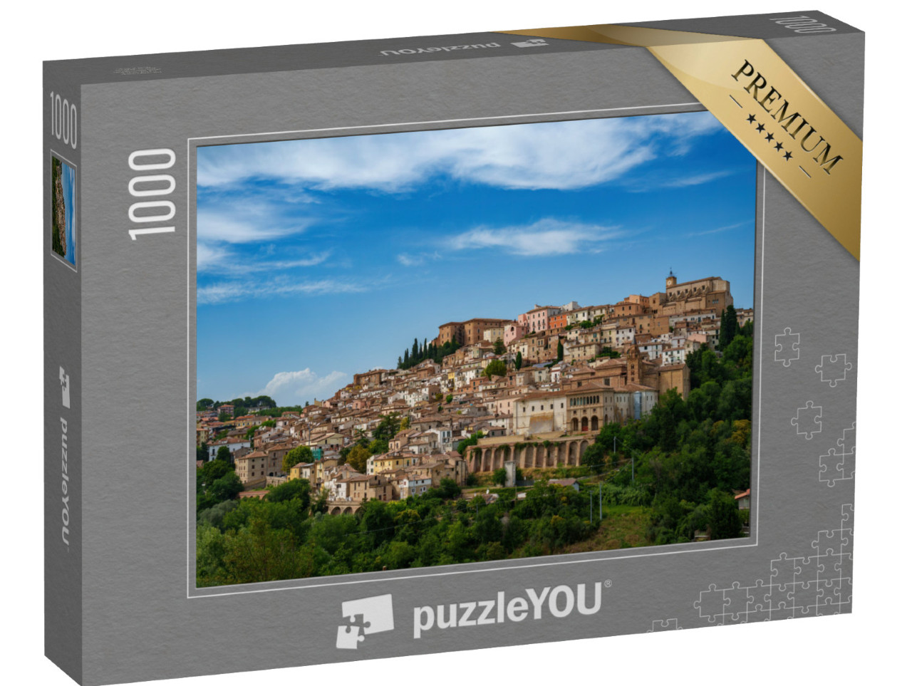 Puzzle 1000 pezzi „Veduta di Loreto Aprutino, città storica della provincia di Pescara, Abruzzo“