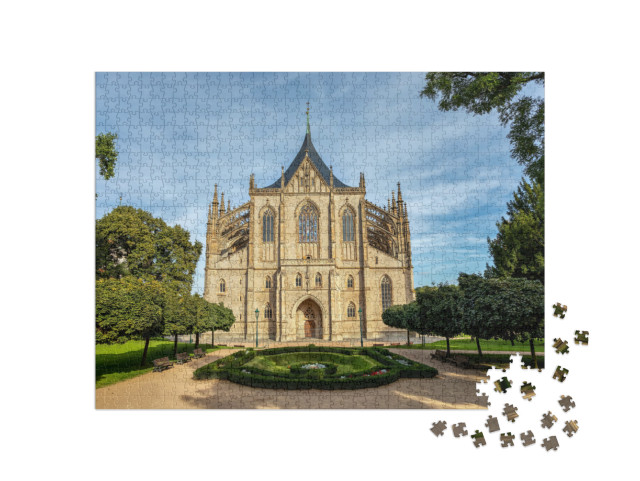 Puzzle 1000 pezzi „Cattedrale di Santa Barbara, Kutna Hora, Boemia, Repubblica Ceca“