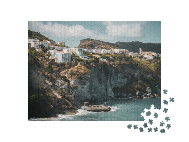 Puzzle 1000 pezzi „Villaggio Le Forna nell'isola di Ponza, Italia“