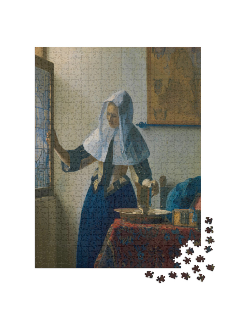 Puzzle 1000 pezzi „Johannes Vermeer - Giovane donna con una brocca d'acqua“