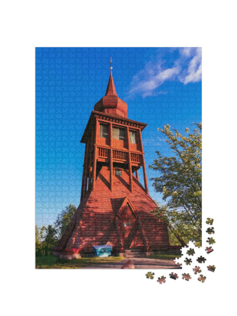 Puzzle 1000 pezzi „La chiesa gotica di Kiruna in estate, la città più settentrionale della Svezia“