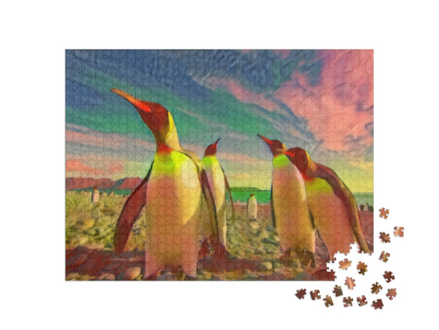 Puzzle 1000 pezzi „nello stile artistico di Franz Marc - Estate in Antartide - Puzzle-Collection Artisti & Dipinti“