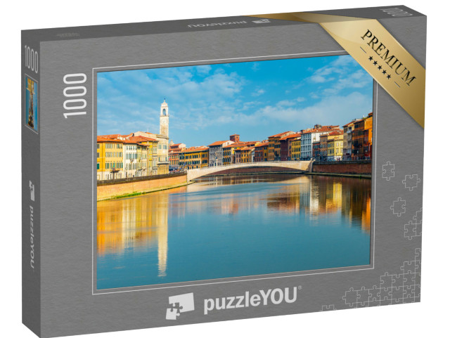 Puzzle 1000 pezzi „Paesaggio con il centro storico di Pisa e il fiume Arno, Toscana, Italia“