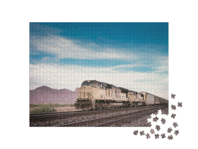 Puzzle 1000 pezzi „Locomotiva merci in Arizona, USA“