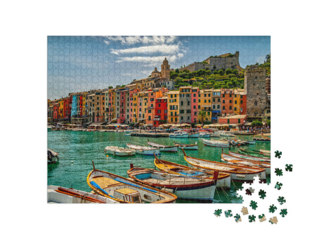 Puzzle 1000 pezzi „Una veduta della città di Porto Venere in Italia“