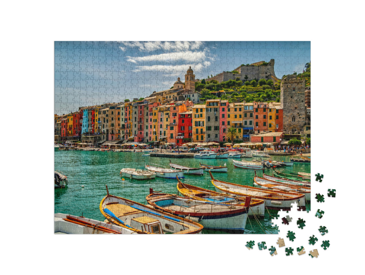 Puzzle 1000 pezzi „Una veduta della città di Porto Venere in Italia“