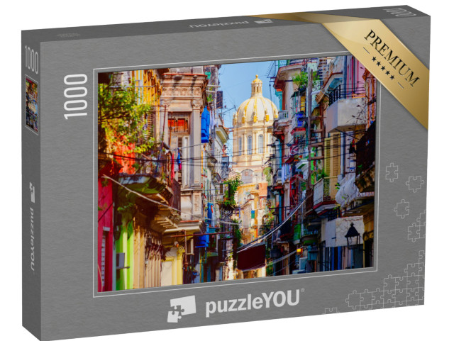 Puzzle 1000 pezzi „Una strada colorata all'Avana, Cuba“