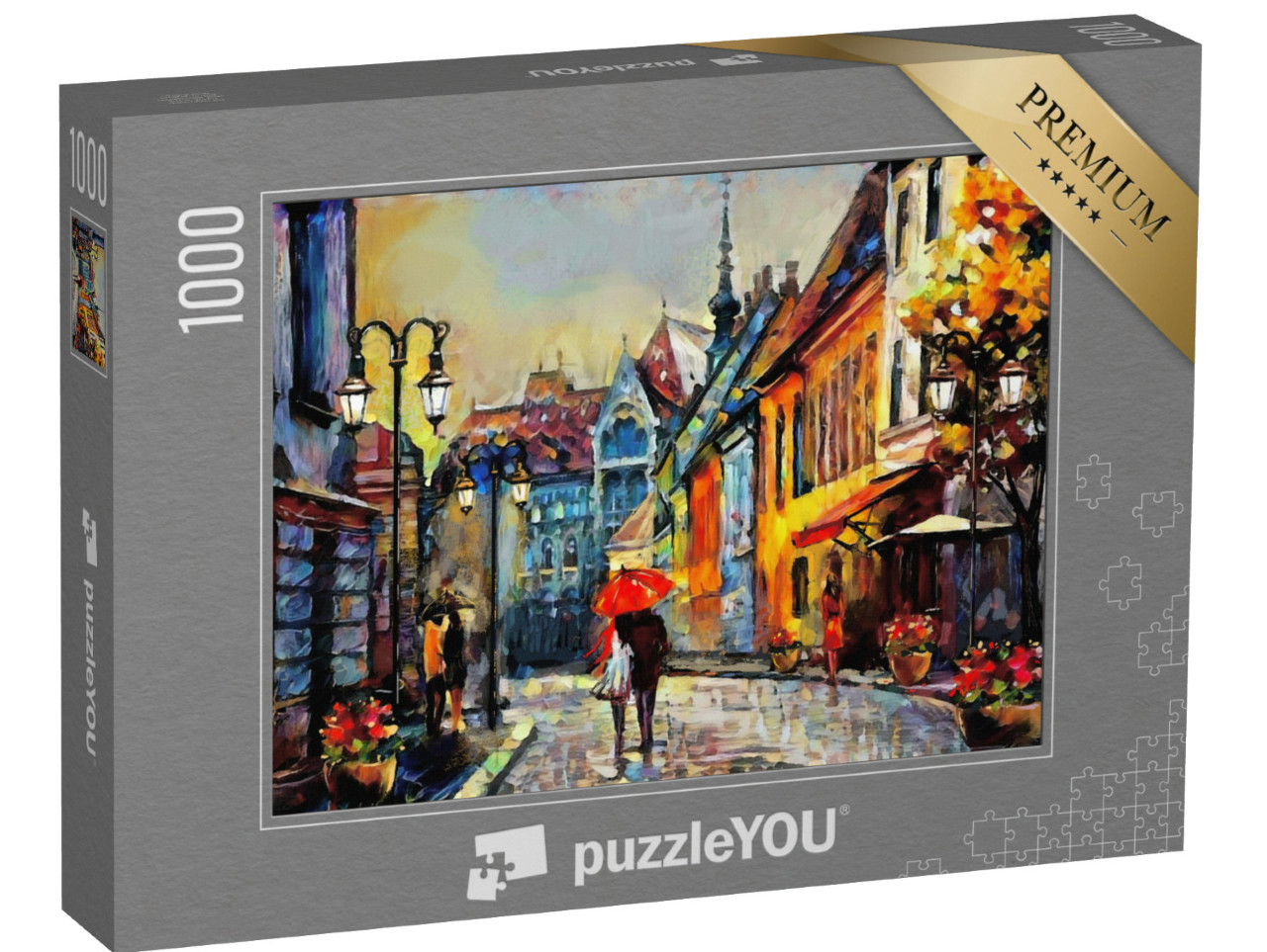 Puzzle 1000 pezzi „Dipinto a olio della città europea di Budapest, Ungheria“
