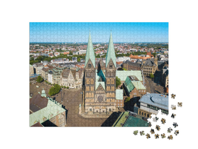 Puzzle 1000 pezzi „Cattedrale sulla piazza del mercato di Brema“