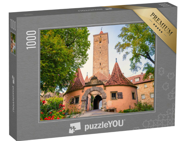 Puzzle 1000 pezzi „La porta del castello di Rothenburg ob der Tauber, in Baviera“