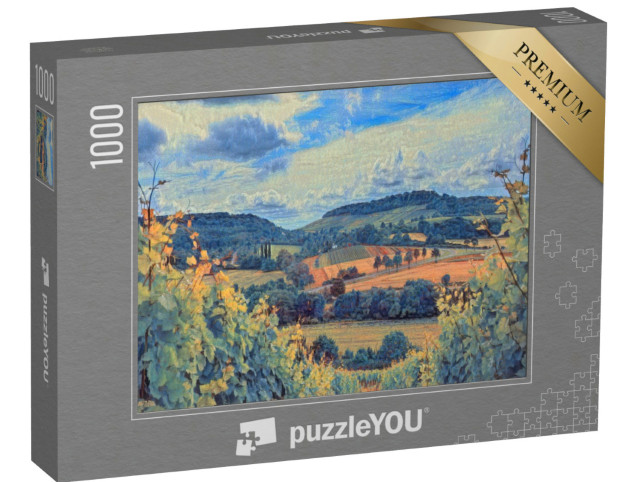 Puzzle 1000 pezzi „nello stile di Paul-Cezanne - Vigneti vicino a Heilbronn, Germania“