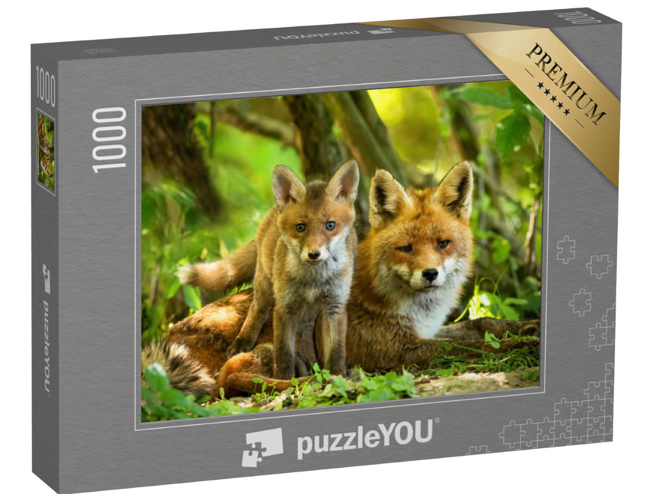 Puzzle 1000 pezzi „Adorabile famiglia di volpi rosse“
