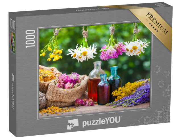 Puzzle 1000 pezzi „Bouquet di erbe e tinture di erbe medicinali“