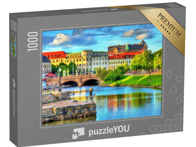 Puzzle 1000 pezzi „Canale nel centro storico di Göteborg, Svezia“