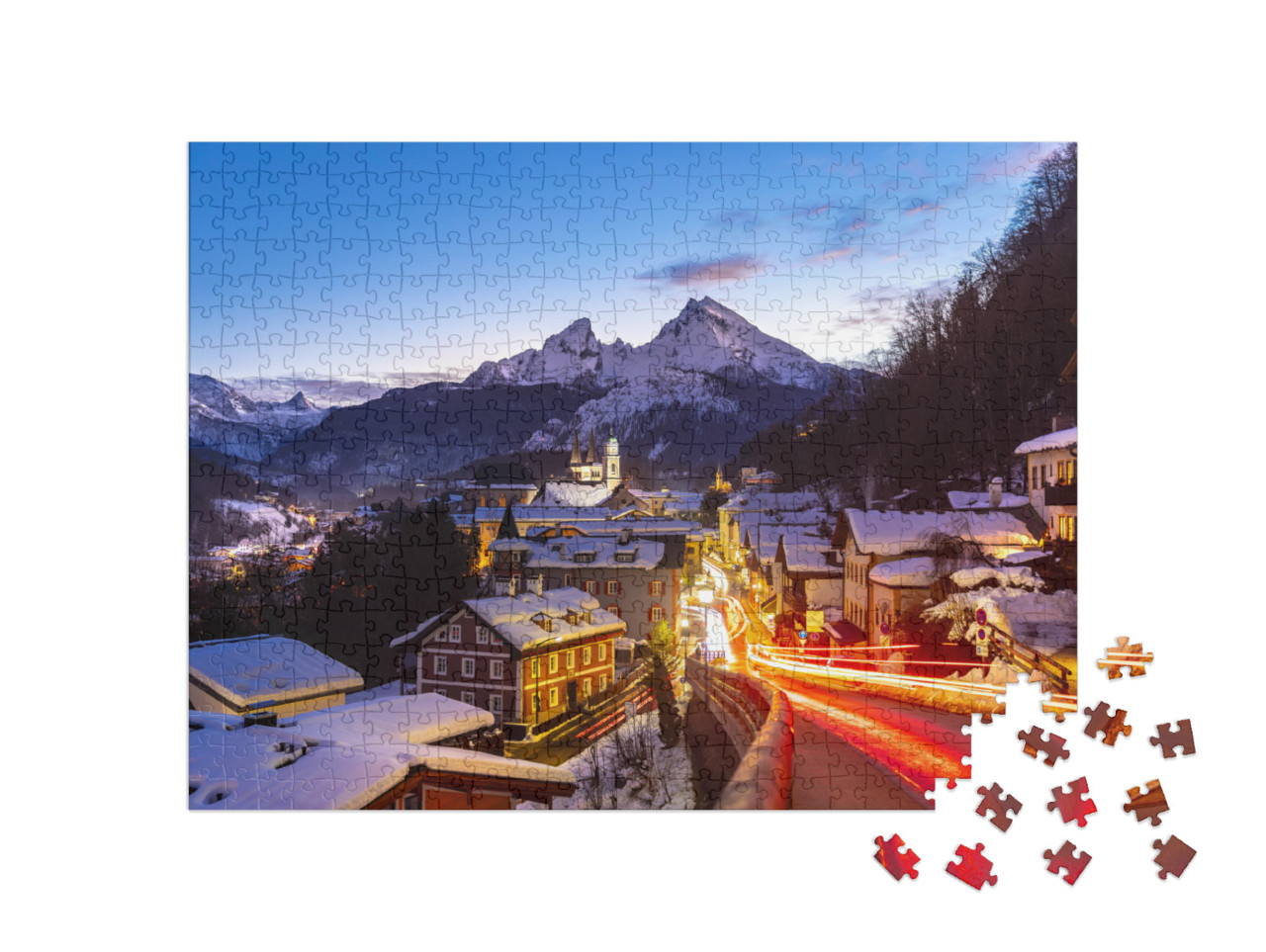 Puzzle 500 pezzi „Berchtesgaden, il Watzmann sullo sfondo“