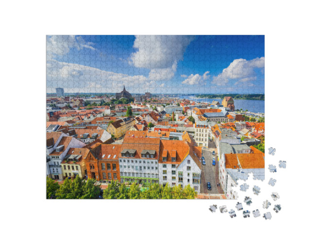 Puzzle 1000 pezzi „Città vecchia di Rostock, Germania“
