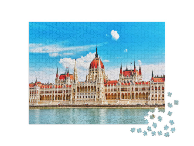 Puzzle 1000 pezzi „Il Parlamento ungherese sul Danubio, Budapest“