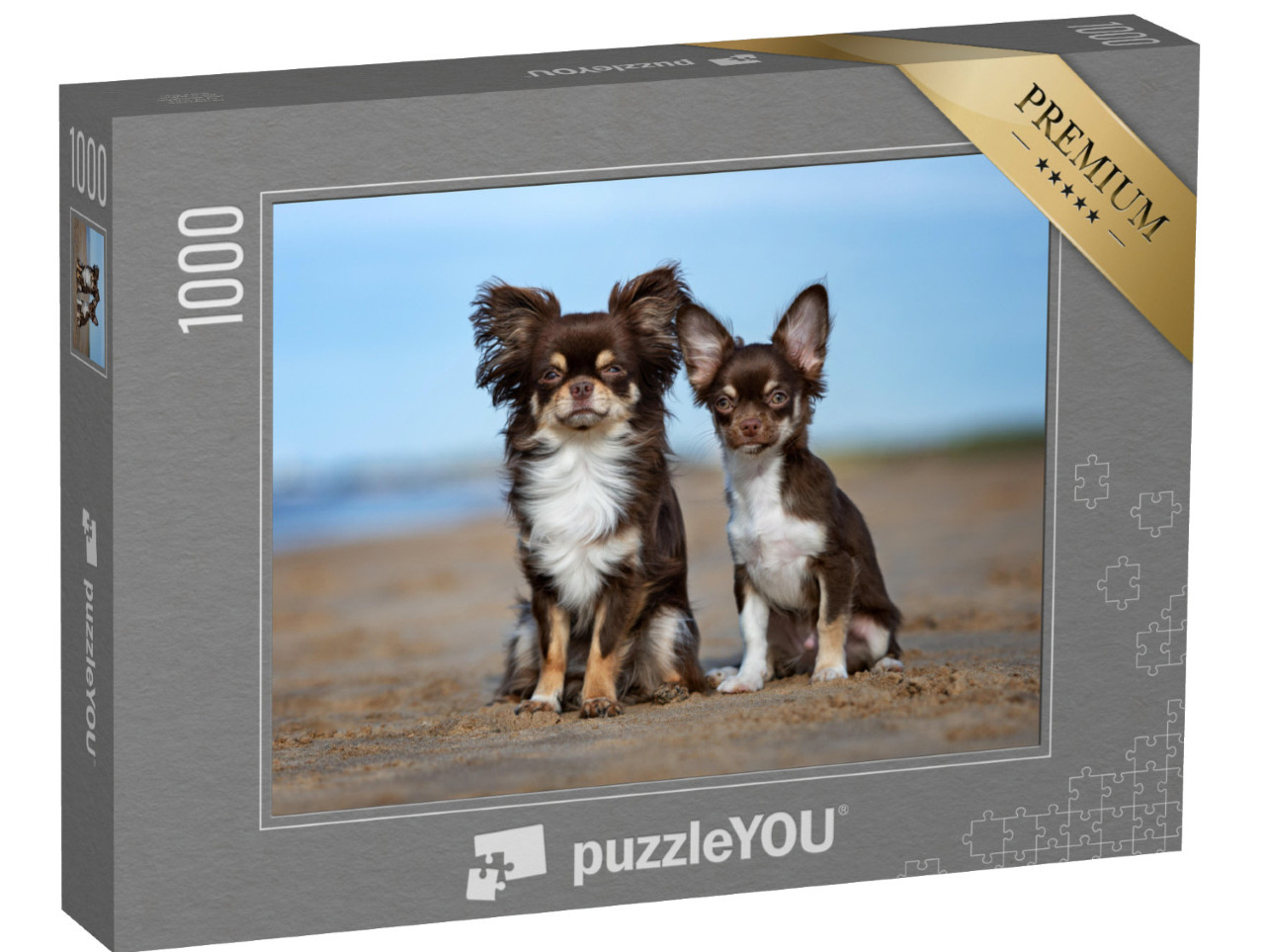 Puzzle 1000 pezzi „Chihuahua e cucciolo fuori“