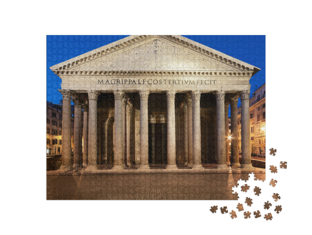 Puzzle 1000 pezzi „Pantheon di notte, Roma“