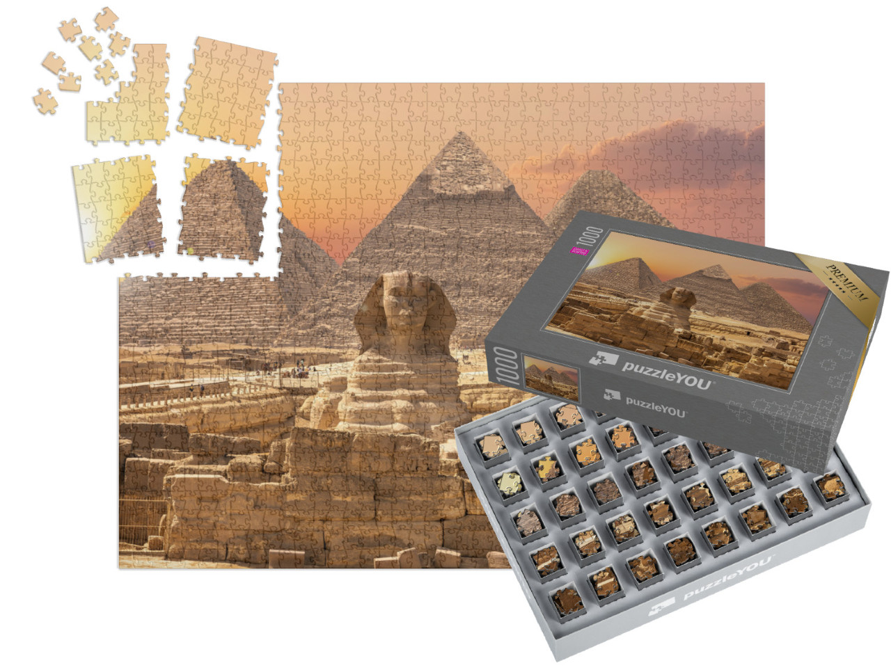 SMART SORTED® | Puzzle 1000 pezzi „Meraviglie del mondo dall'Egitto: Piramidi e Sfinge, Giza“