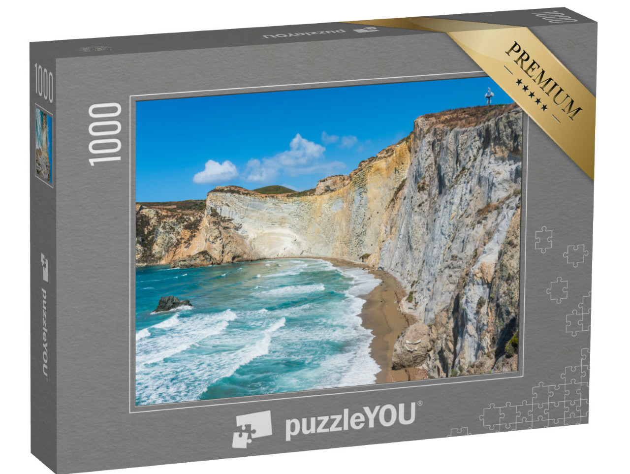 Puzzle 1000 pezzi „Spiaggia di Chiaia di Luna sull'isola di Ponza, Lazio, Italia“